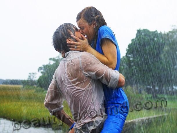 Дневник памяти / The Notebook (2004) Райан Гослинг и Рэйчел Макадамс, фото лучший поцелуй под дождём, кадры из фильма