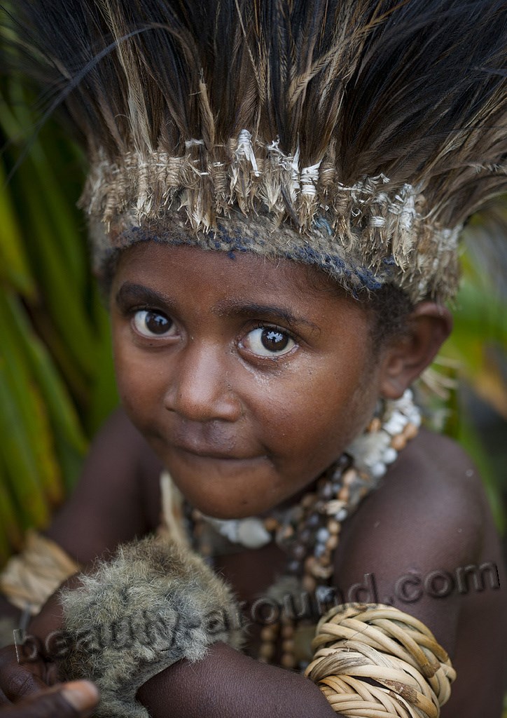 Papuan boy from Papua New Guinea picture
