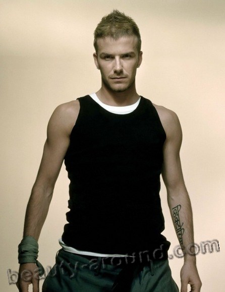 handsome British men David Beckham, English football player