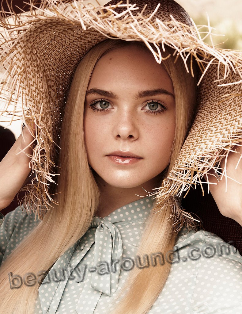 Elle Fanning in a straw hat photo