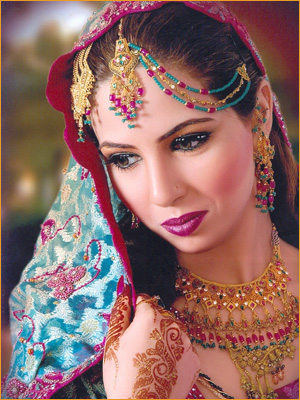 Jewelry and makeup of Indian women