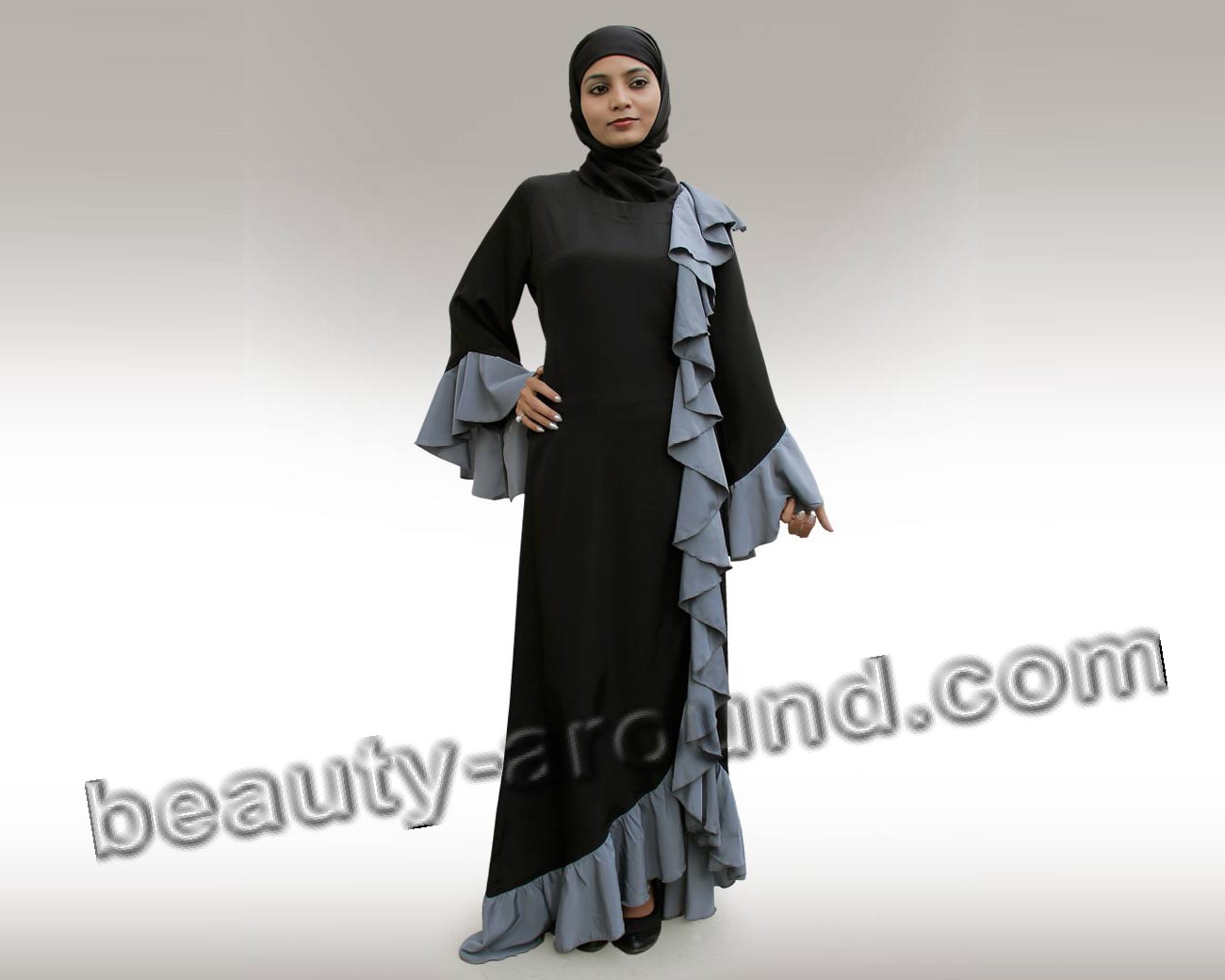 Photo of designer abaya with hijab