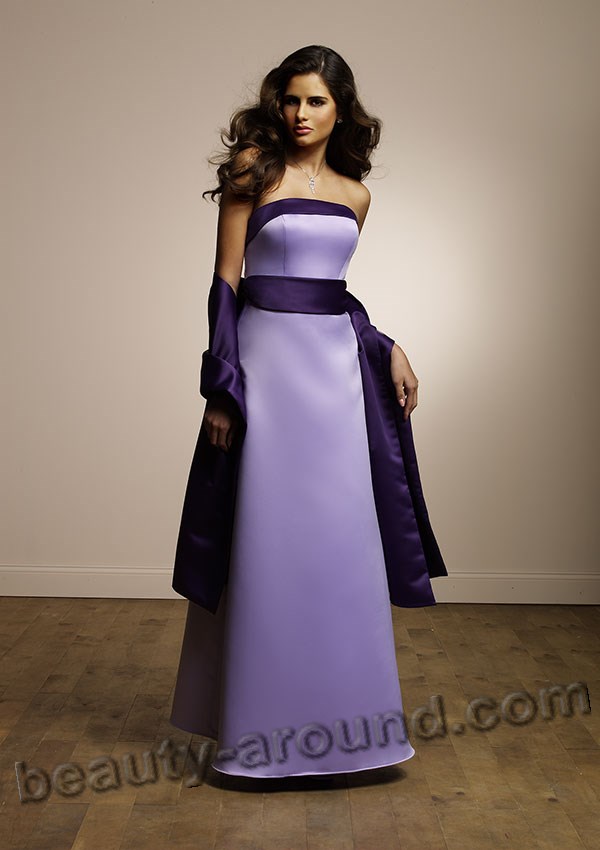 длинное вечернее фиолетовое платье фото
