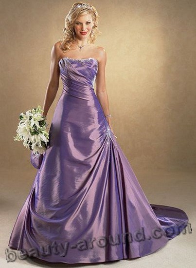 свадебное вечернее фиолетовое платье фото
