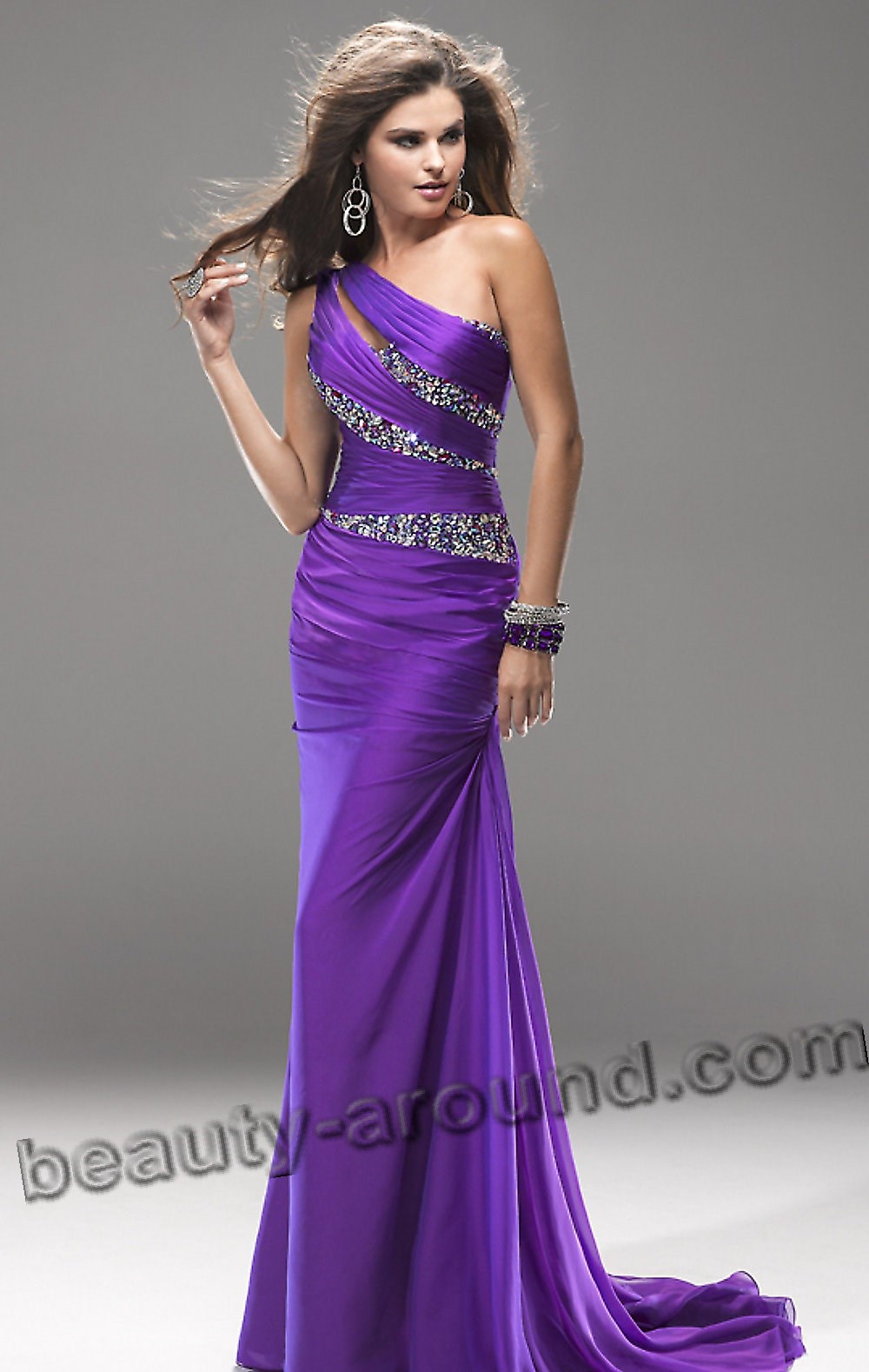 элегантное вечернее фиолетовое платье фото