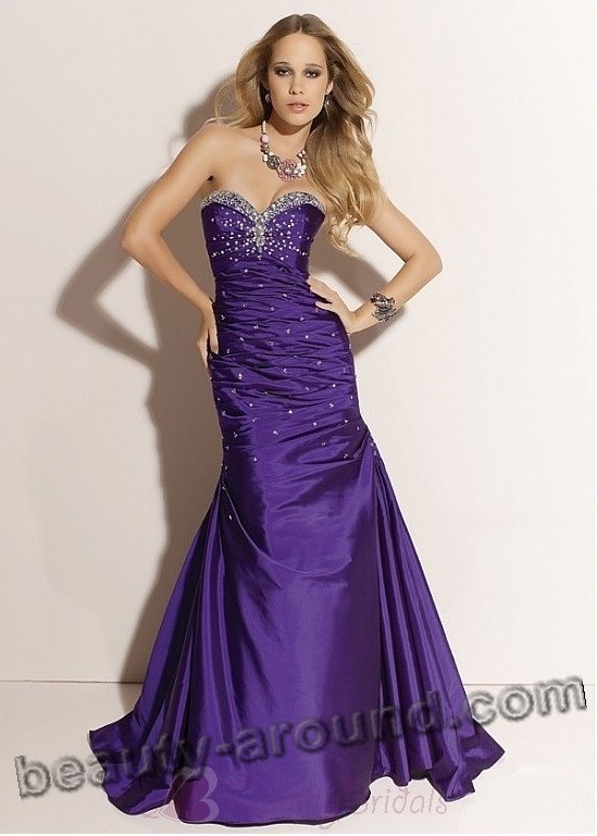 purple evening dress photo