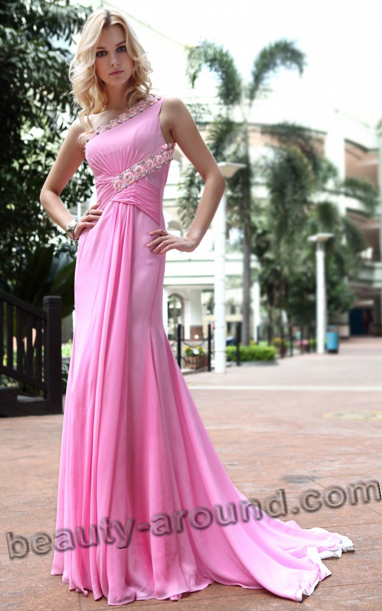 Розовое длинное платье фото, купить, посмотреть