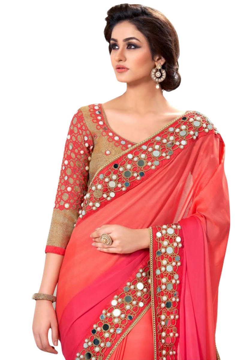 Mirror work sarees