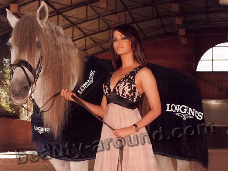 Aishwaria Rai advertising with a horse photo